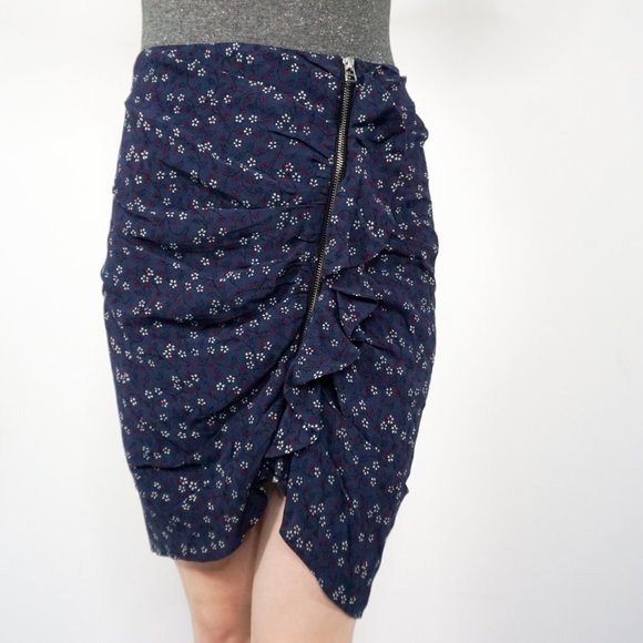 Veronica Beard Dresses & Skirts - VERONICA BEARD Floral Ruched Zipper SPENCER Skirt